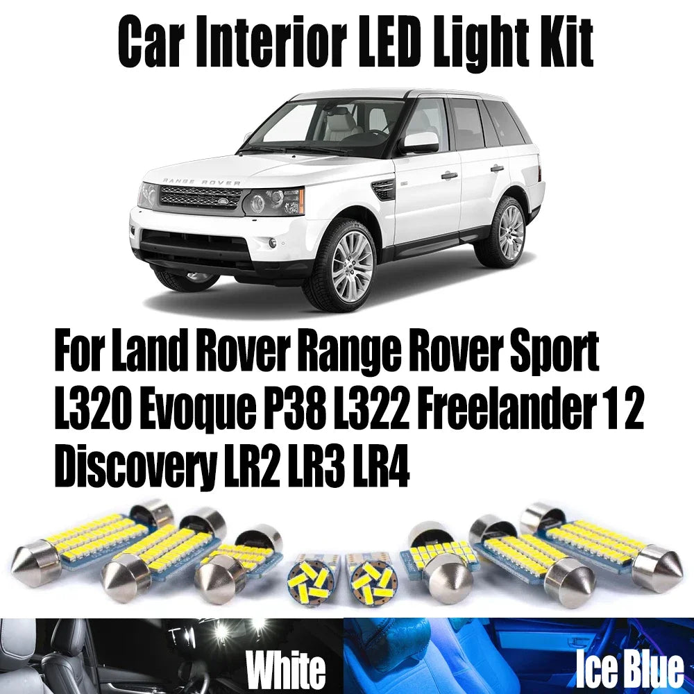 LED Interior Light Kit for Land Rover Range Rover Sport L320 Evoque P38 L322 Freelander 1 2 Discovery LR2 LR3 LR4 Int...