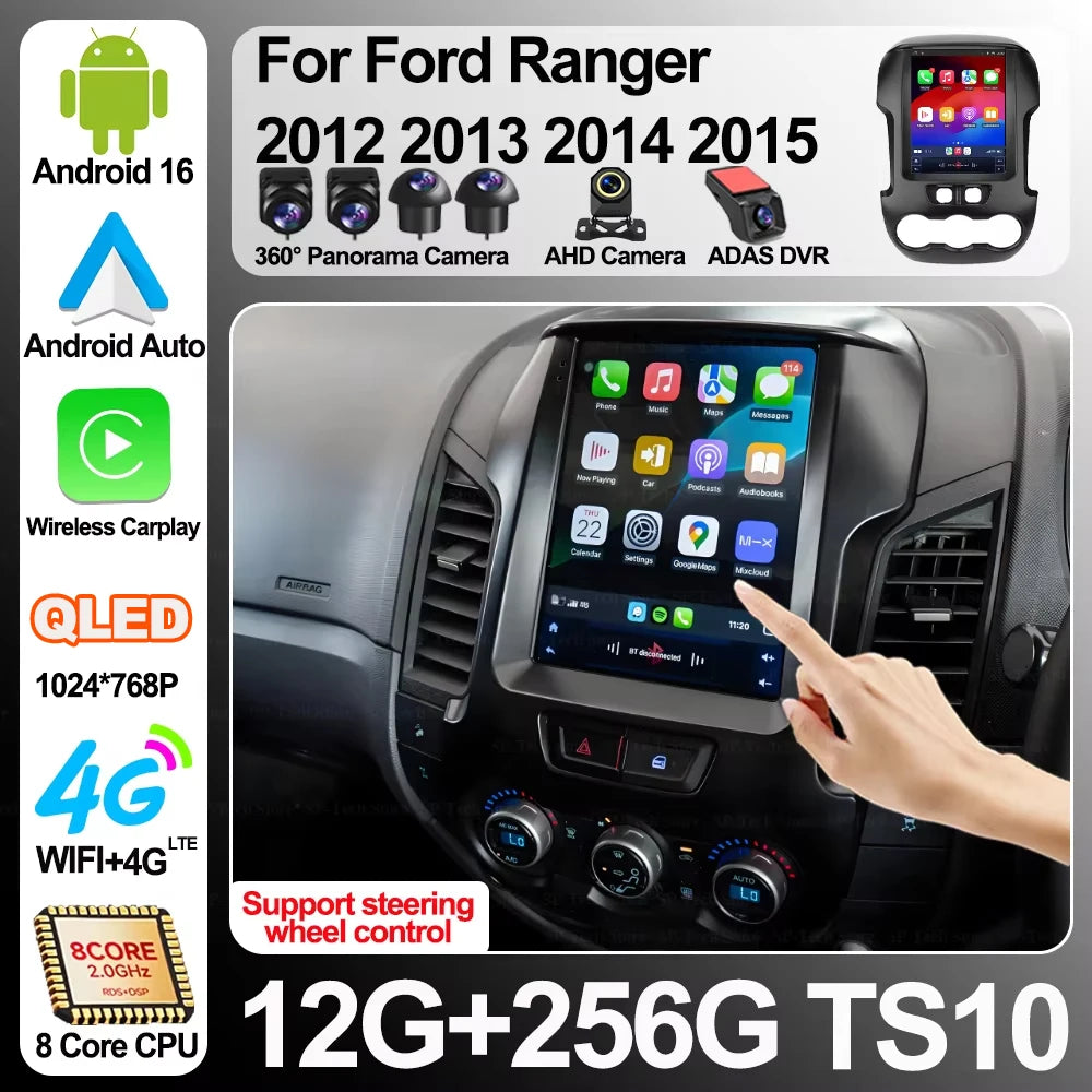 9.7 Inch Android 16 For Ford Ranger 2012 2013 2014 2015 Car Radio Stereo Auto Carplay Gps  | AUTOKITSHOP