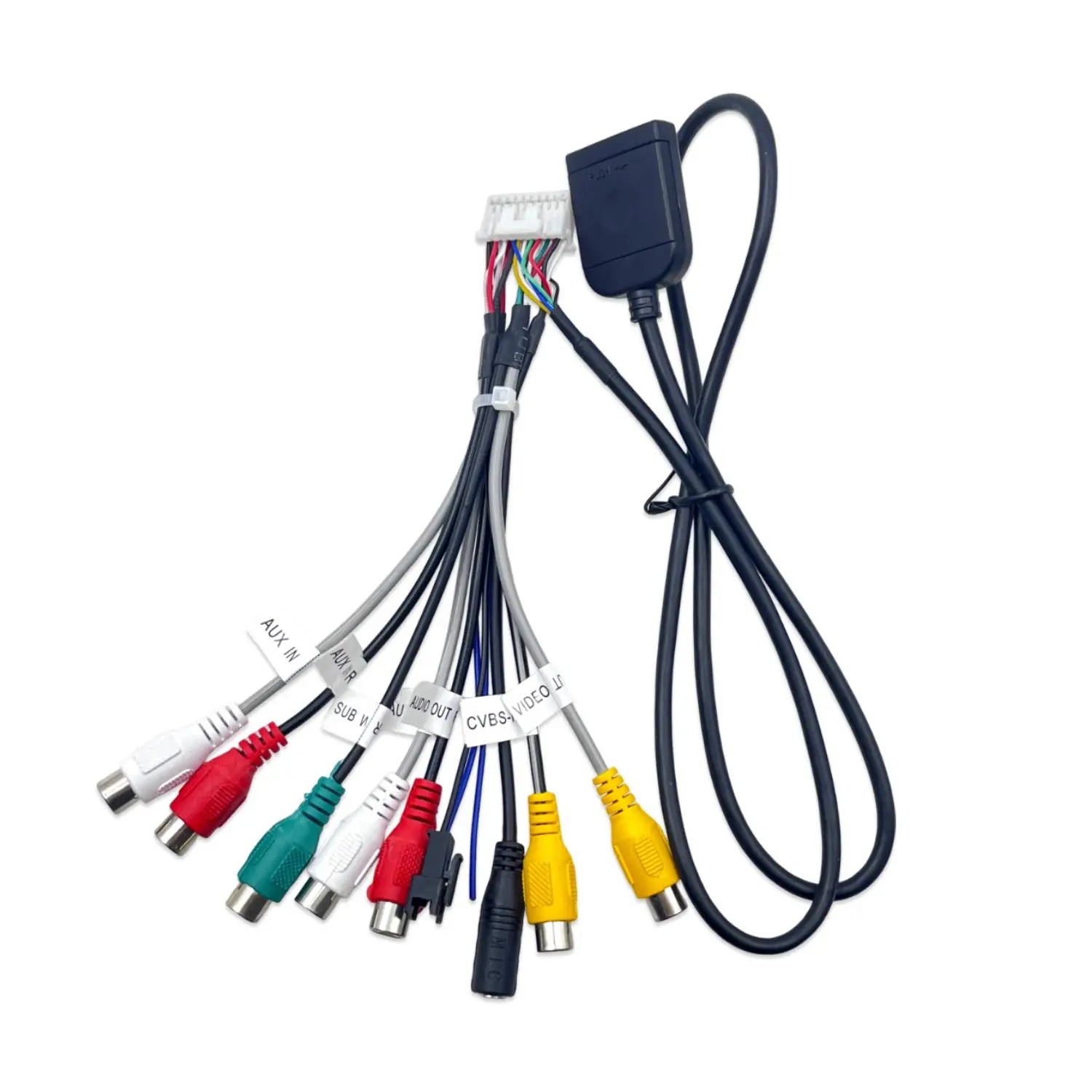 Universal 20 Pin RCA Cable for Android Car Stereo Radio Subwoofer Amp AUX Adapter with SIM