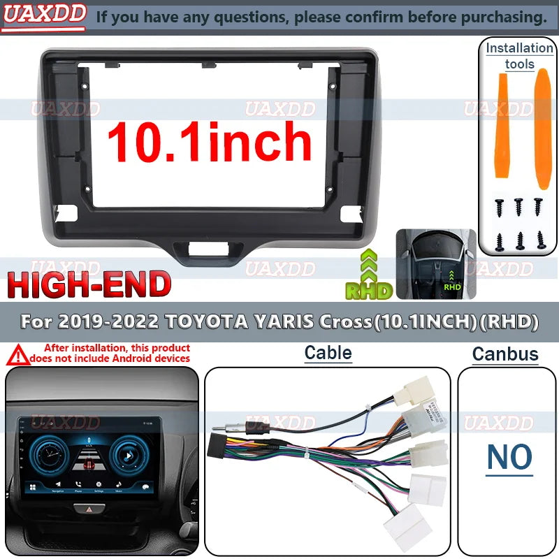 Android Car Radio Stereo Player Frame Fascia Panel Power Canbus FOR 2019-2022 Toyota Yaddi
