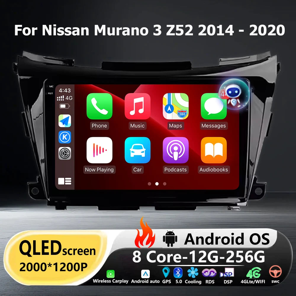 Car Radio Multimedia Video Player GPS Navigation Tools For Nissan Murano 3 Z52 2014-2020 A
