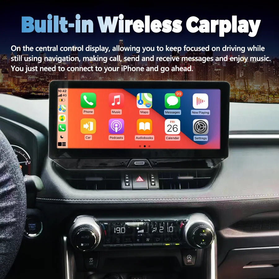 12.3'' Android 14 Touch Screen Car Multimedia For Toyota Rav4 Prime XSE 2019 2020 GPS Navi
