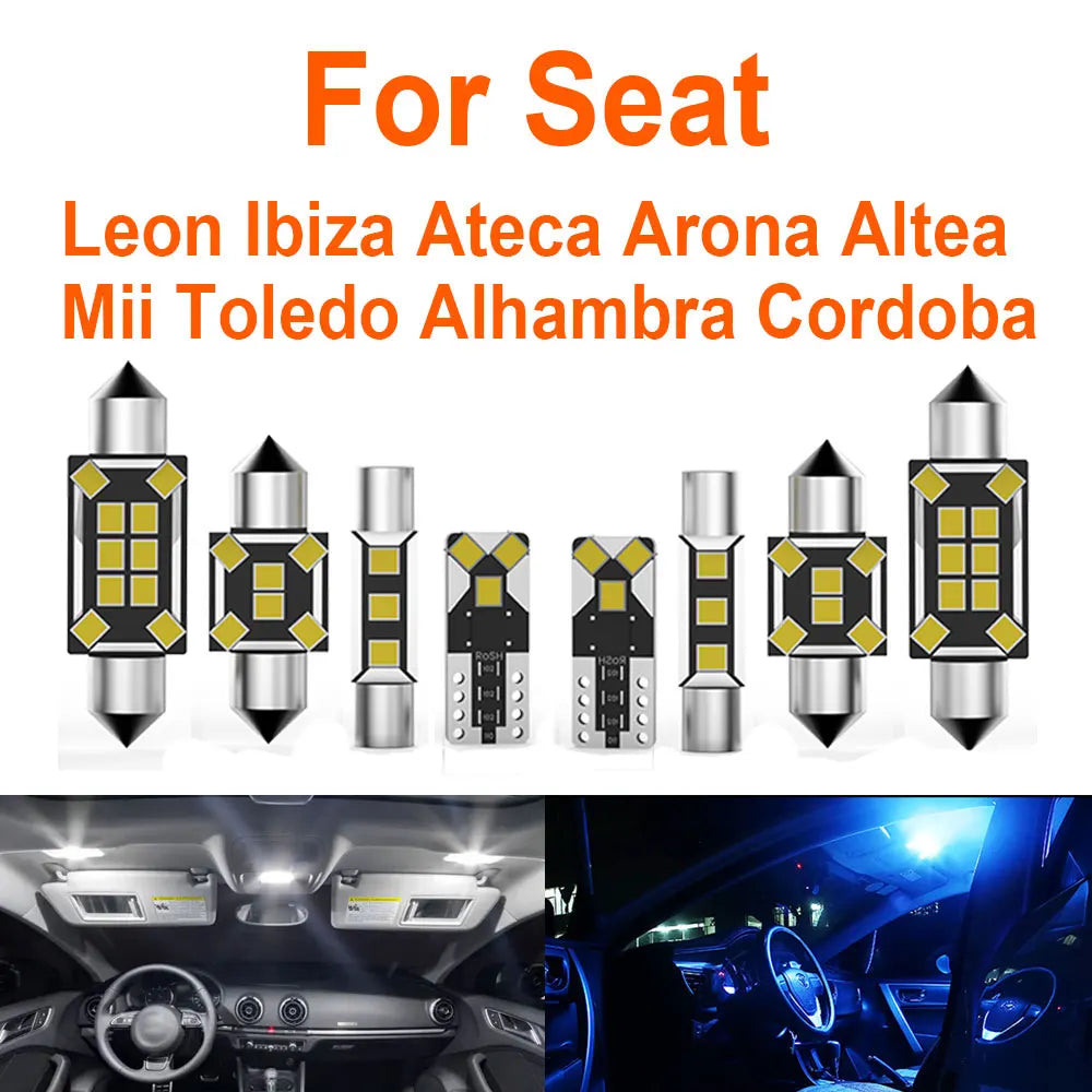 LED Interior Light Kit for Seat Leon 1M 1P 5F Ibiza 6L 6J 6P Ateca Arona Exeo ST Altea Mii Toledo Alhambra Cordoba Ca...