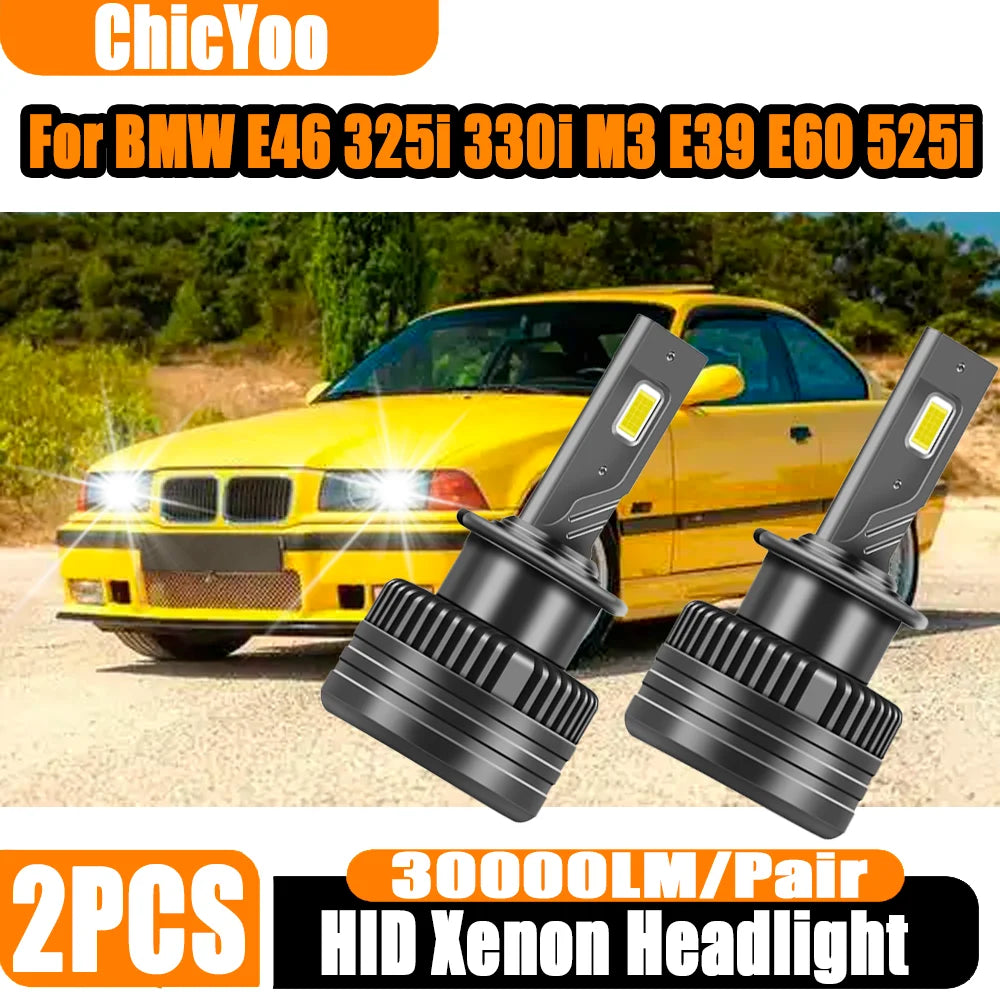 2X 30000LM 6000K Super White D2S HID Xenon Headlight Bulbs 120W LED Car Lights Auto Lamps