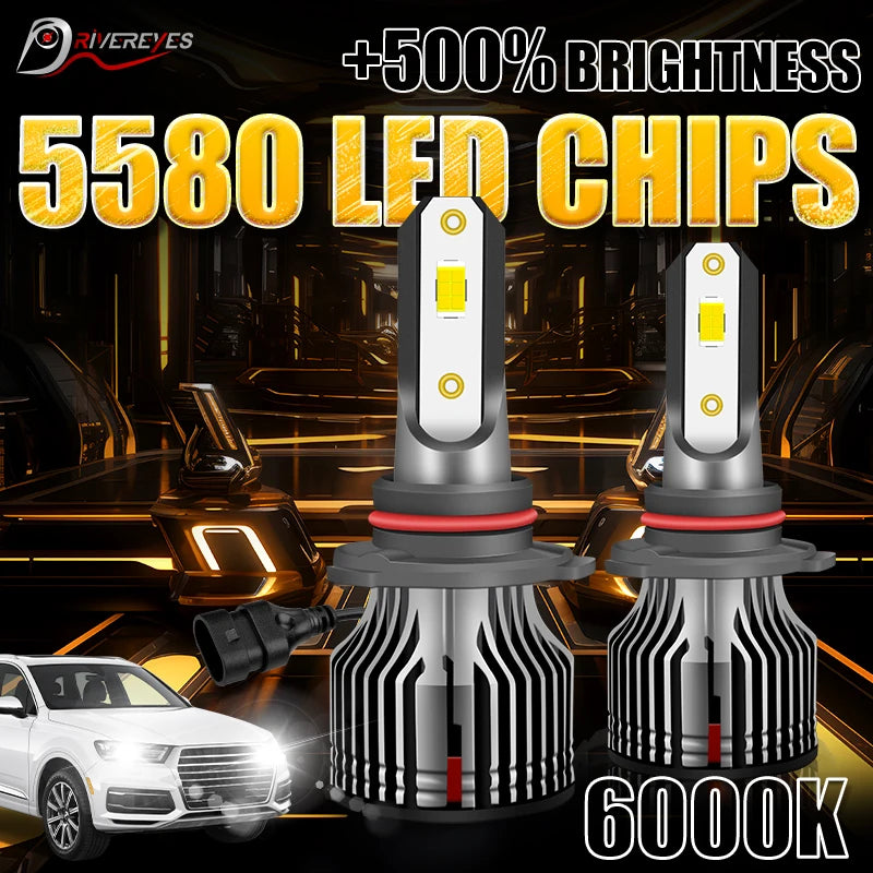 12V H7 Led Canbus Car Light H1 H8 H11 H4 Led Headlight 1300W 6000K 4300K 50000 Hours Turbo