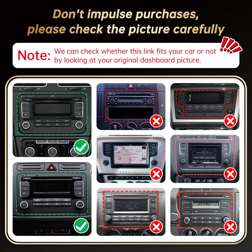 Wireless Carplay Car radio Multimedia Display Screen For Volkswagen/Seat/Skoda/Passat/Golf