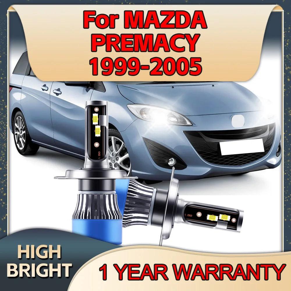 30000LM LED Bulbs H4 Car Headlight 6000K CSP Chip Bulbs with Fan For MAZDA PREMACY 1999 20