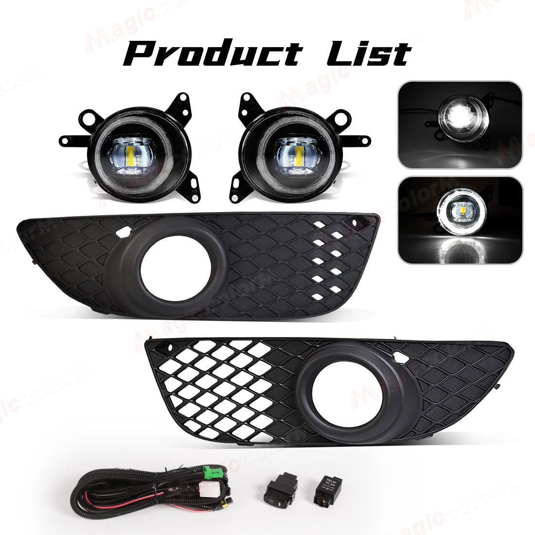 LED Fog Lamps Angel Eyes Rings For Mitsubishi Lancer 2008 2009 2010 2011 2012 2013 DRL Day | AUTOKITSHOP