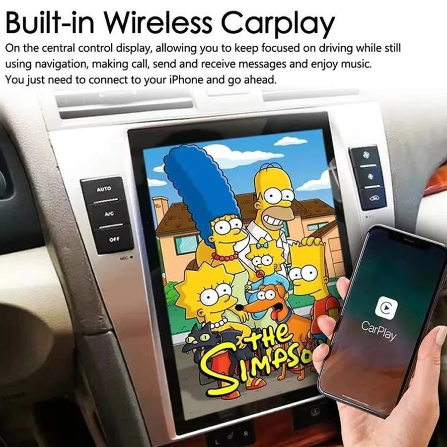 DSP GPS Screen For Toyota Camry 2008-2011 Radio Android 15 Carplay WiFi 4G Navigation Ster