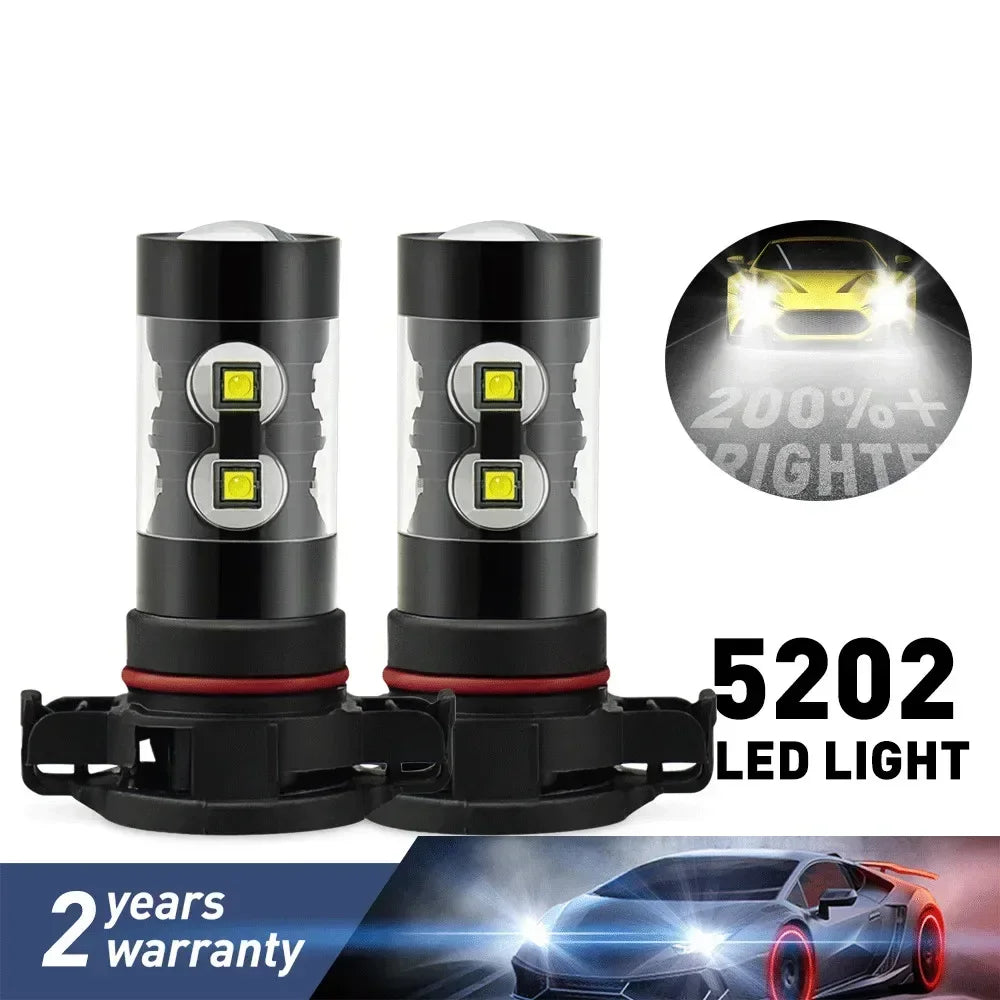 H16 5202 PSX24W Fog Light 6000K White High Power LED Driving Bulb DRL LED Car Headlight 50