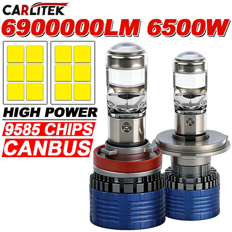 6500W H7 H4 Canbus Car Headlight Mini Lens H11 H8 H9 9005 9006 HB3 HB4 LED Projector Bulb