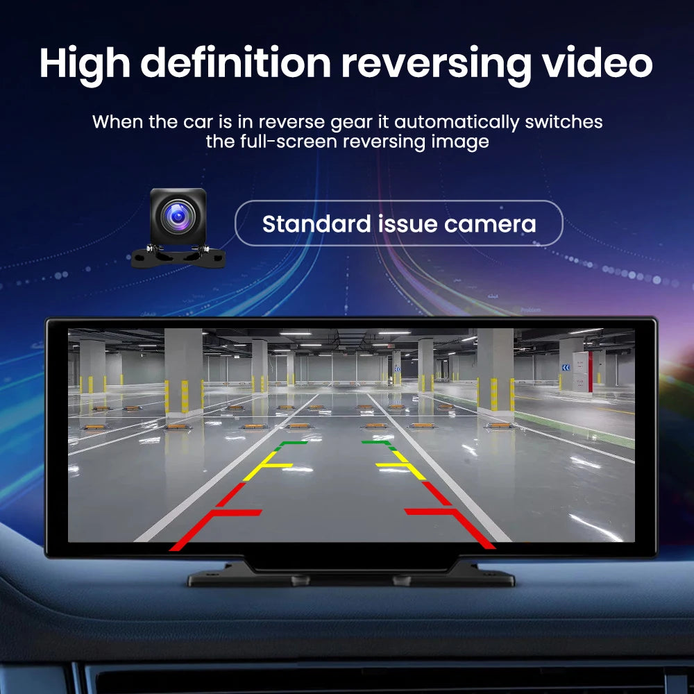 10.26" Portable Car Multimedia Player Wireless CarPlay Android Auto IPS Screen WiFi Bluetooth Voice Control for Universa