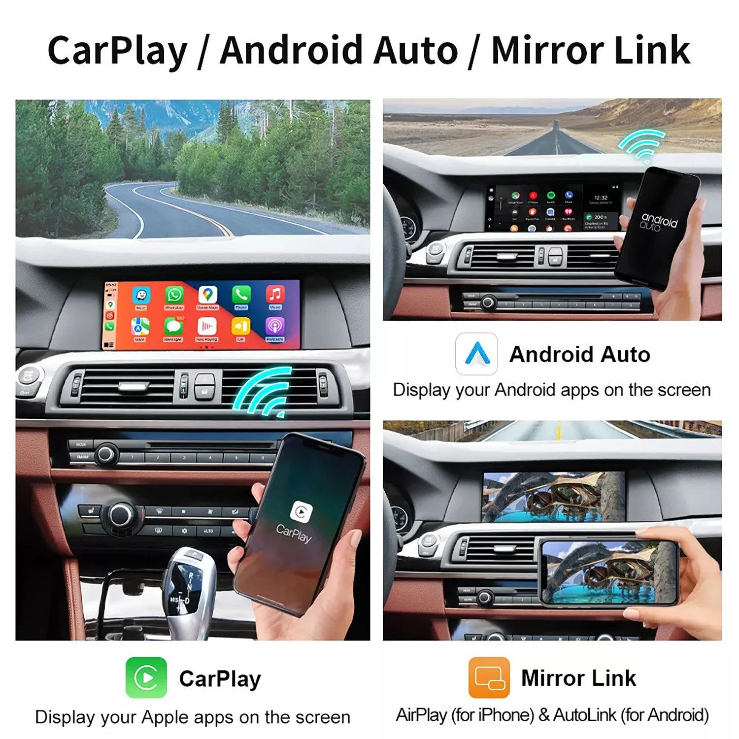 Wireless CarPlay Support Wireless/ Wired Android IOS For BMW CIC System Car 5 7 Series F10