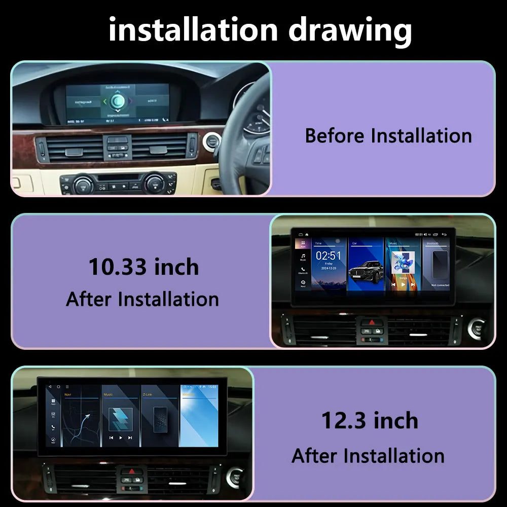Wireless Carplay Android 16 Auto For BMW 3 Series E90 E91 E92 2004- 2012 CCC/CIC System Ca