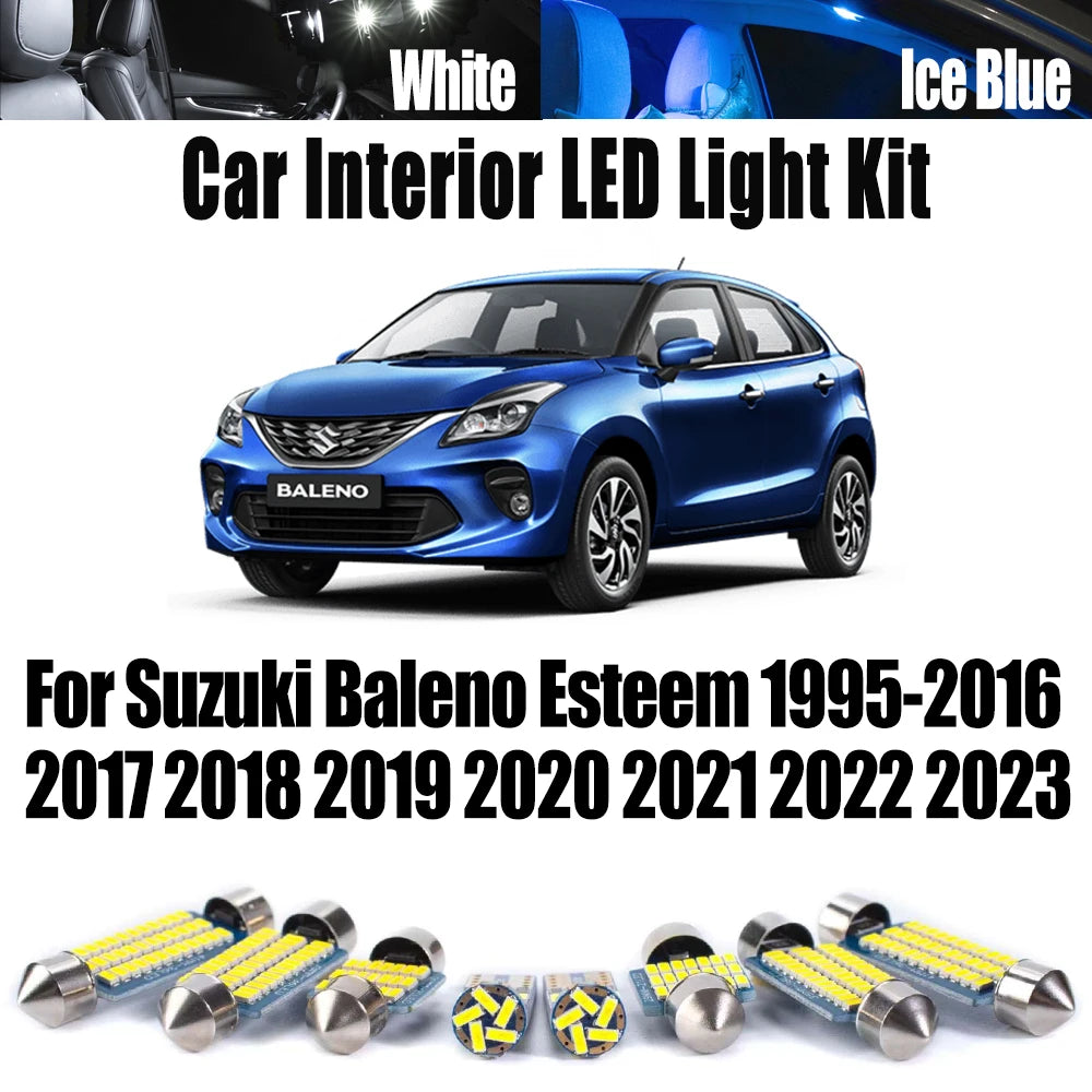 LED Interior Light Kit for Suzuki Baleno Esteem 1995- 2016 - Canbus Dome Map Door Trunk Bulbs | AUTOKITSHOP