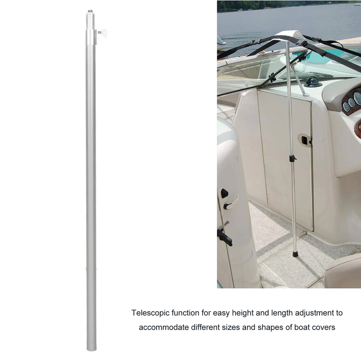 Boat Cover Support System Pole High Hardness Lightweight 120lbs Anti Crack Boat Cover Telescopin - Automotive LED Light