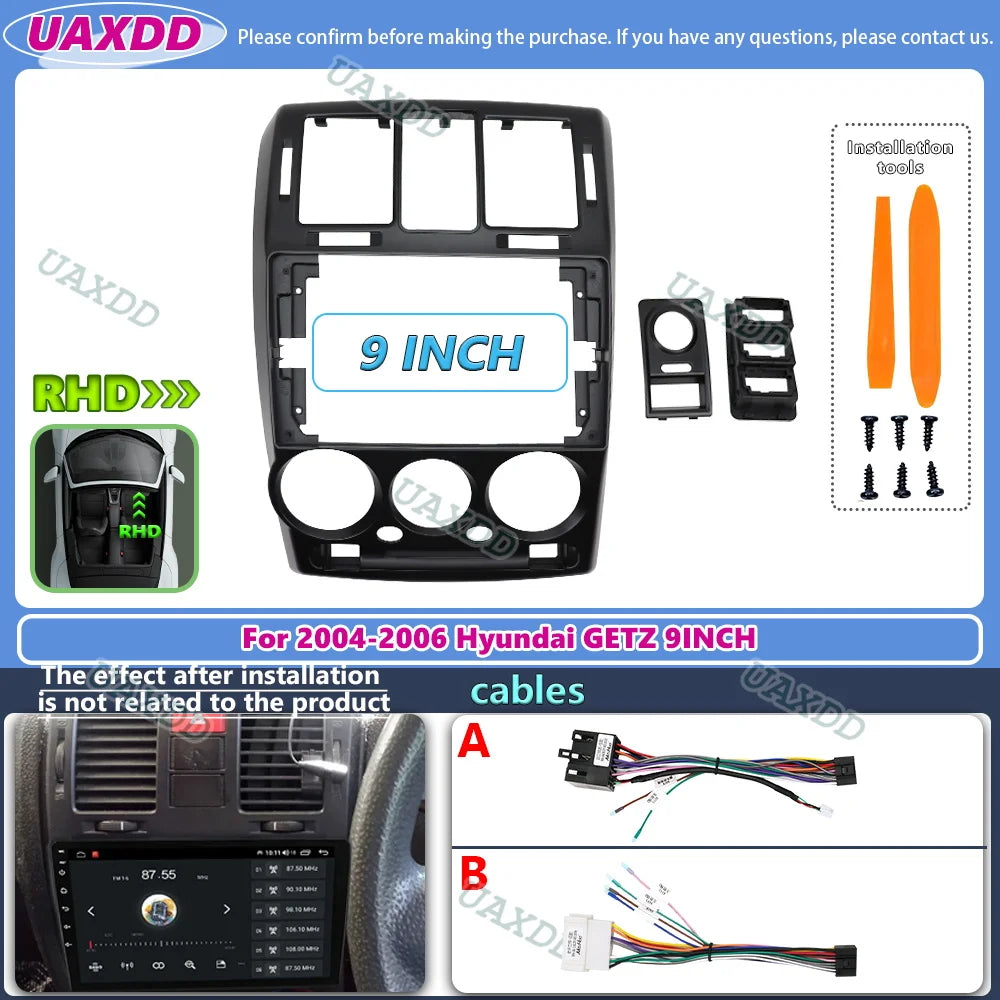 Cadre Audio voiture 2Din panneau Navigation GPS cadre en plastique DVD voiture For HYUNDAI