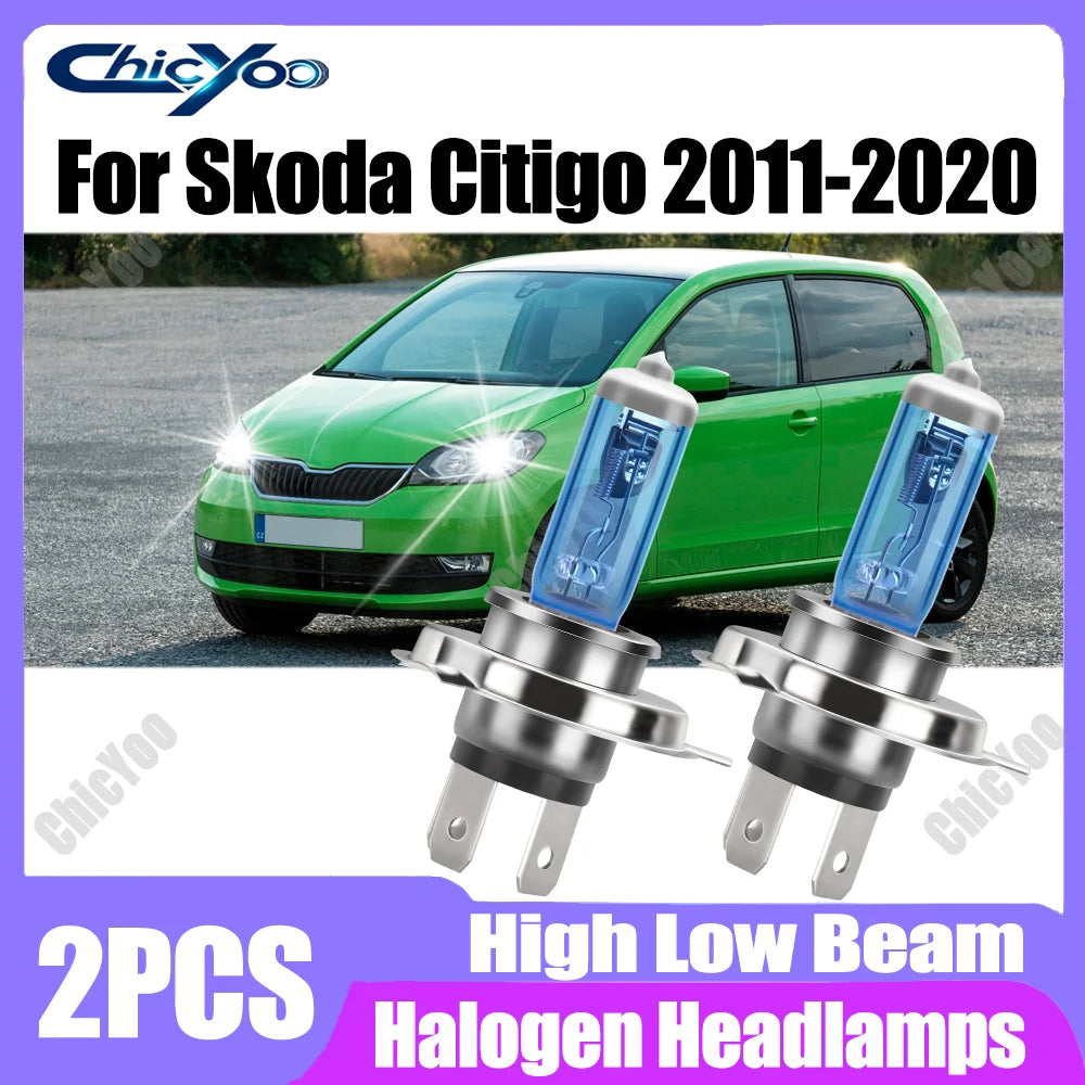 H4 High Low Beam Halogen Headlight 12V 24V 6000K White For Skoda Citigo 2011 2012 2013 201