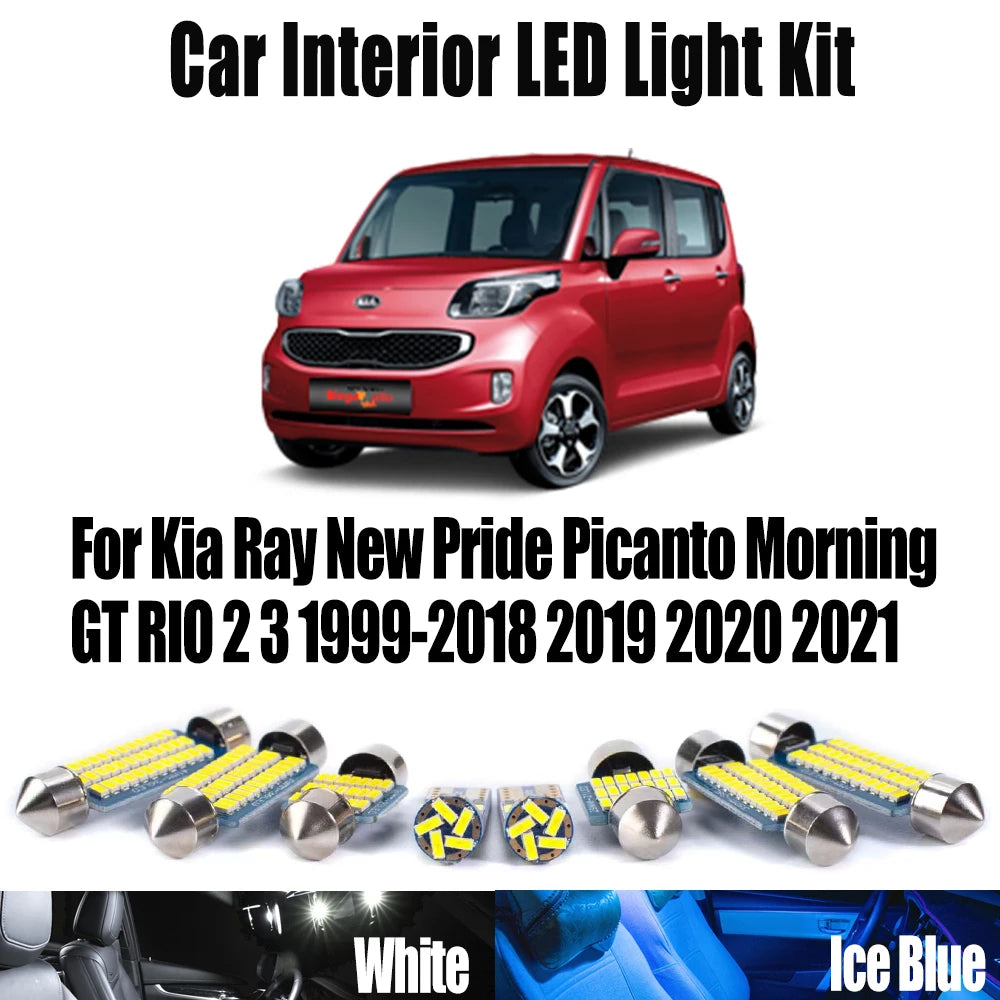 LED Interior Light Kit for Kia Ray New Pride Picanto Morning GT RIO 2 3 1999-2021 - Canbus Dome Map Door Trunk Bulbs ...
