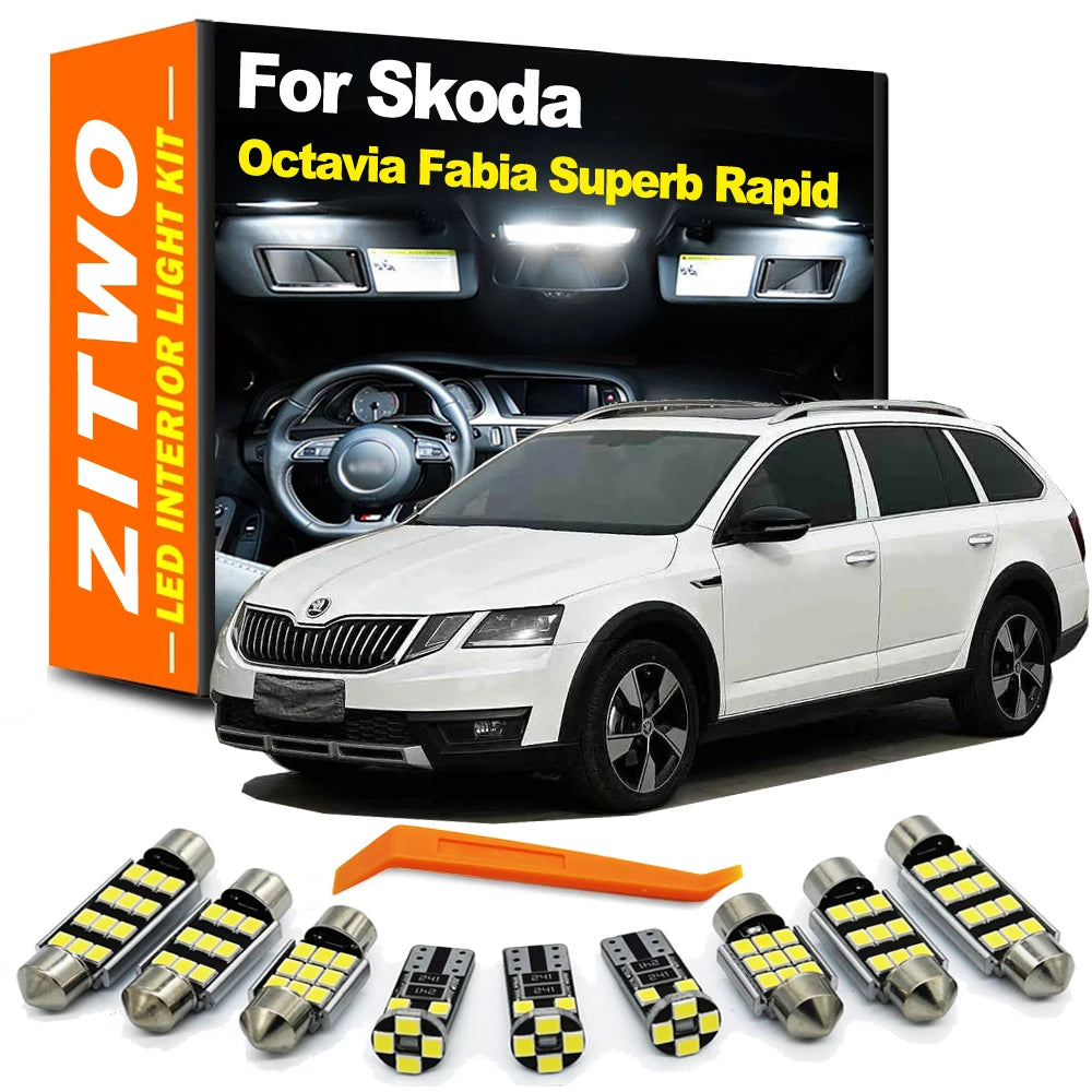 Canbus Car LED Interior Dome Map Light Bulb Kit For Skoda Octavia Fabia Superb 1 for Skoda A7 A5 - Canbus LED Car Light