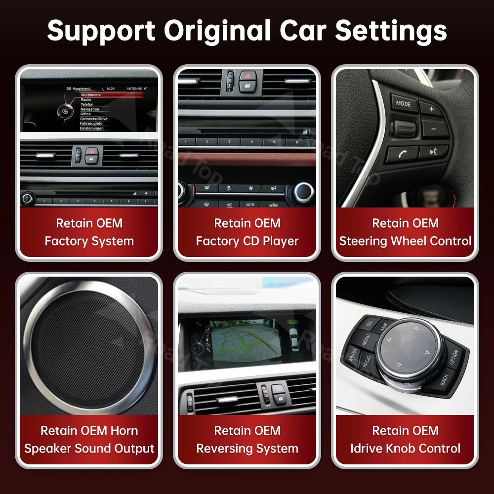 RoadTop 10.25" 12.3" Wireless CarPlay Android Auto Multimedia Radio Linux Screen For BMW 5 | AUTOKITSHOP