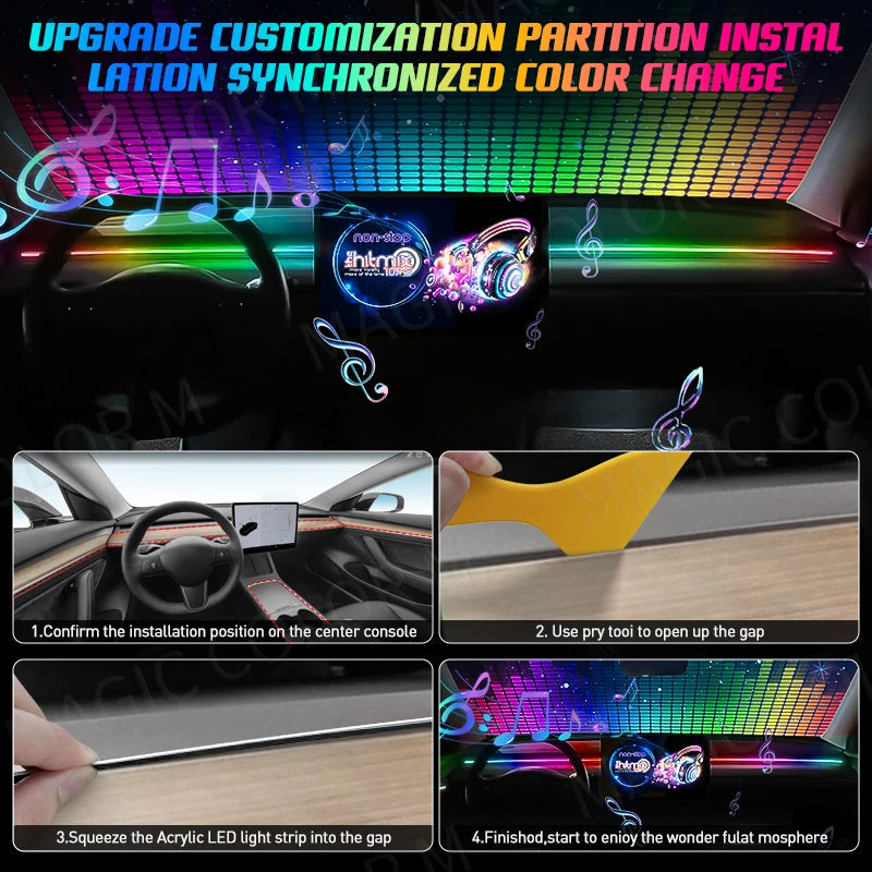 RGB - Ambient Light - for Tesla Model 3 - App Control - Car Interior Lighting | AUTOKITSHOP