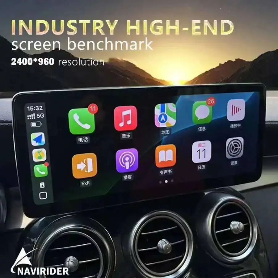 Android 14 Car Radio Video Player 12.3inch 2400*960 Video For Mercedes Benz GLK X204 2008-