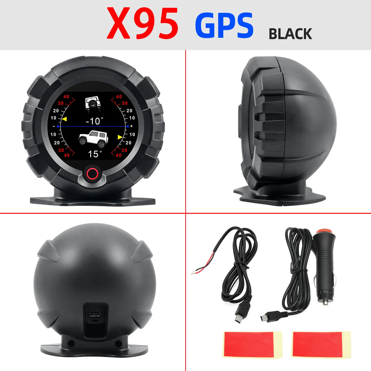 AD X95 Head Up Display GPS HUD Slope Meter Accessories HUD Auto Electronic Speedometer MPH KMH S - Automotive LED Light