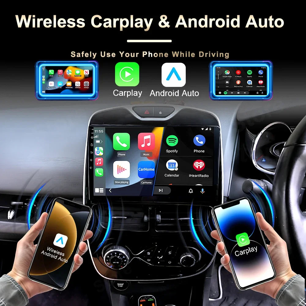 Android 16 Auto Wireless Carplay Car Radio For Renault Clio 3 4 2012 - 2015 2016 - 2019 Mu
