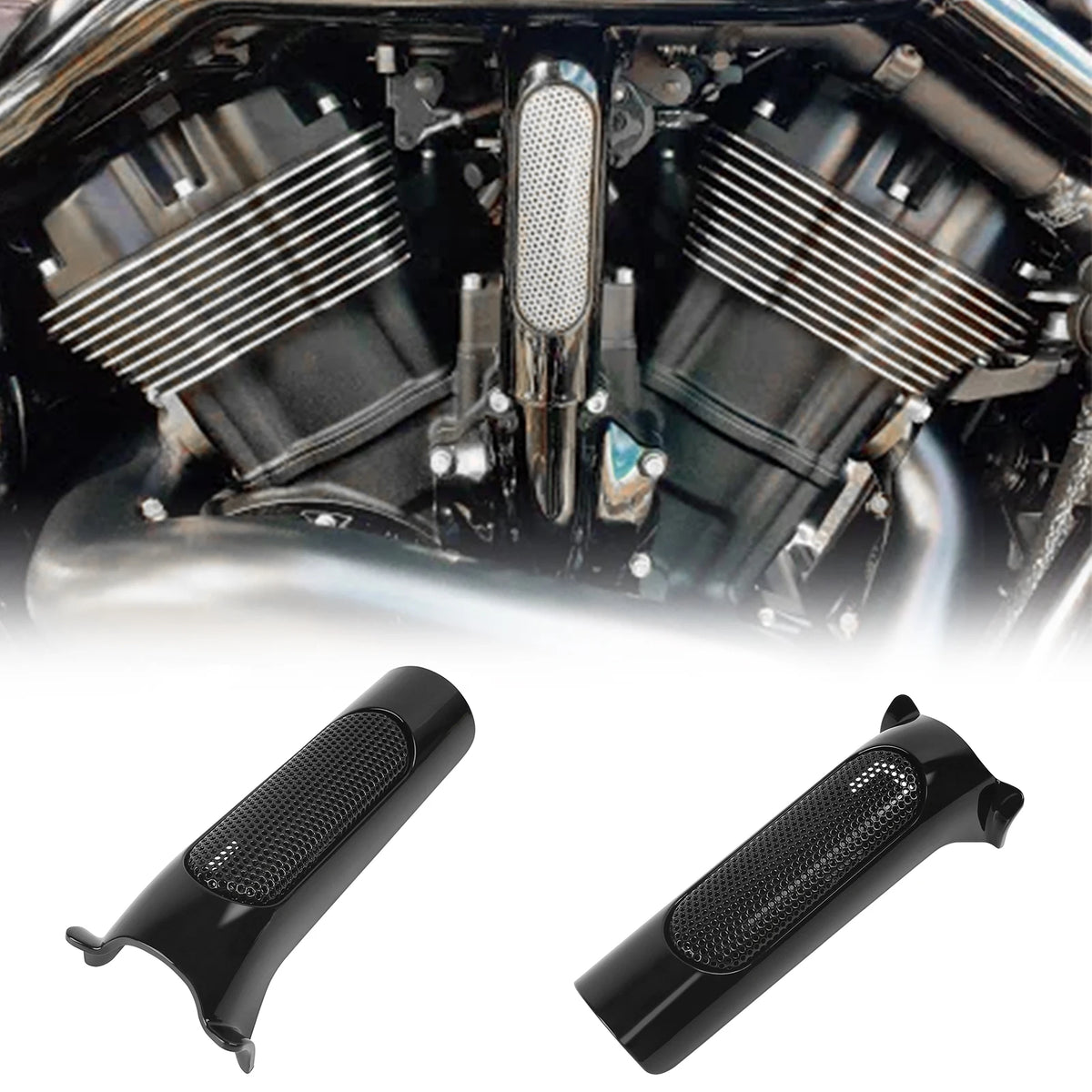 Motorcycle Black Engine Hose Protector Guard Cover Trim For Harley V‑Rod VRSC Night Rod VRSCDX M - Automotive LED Light