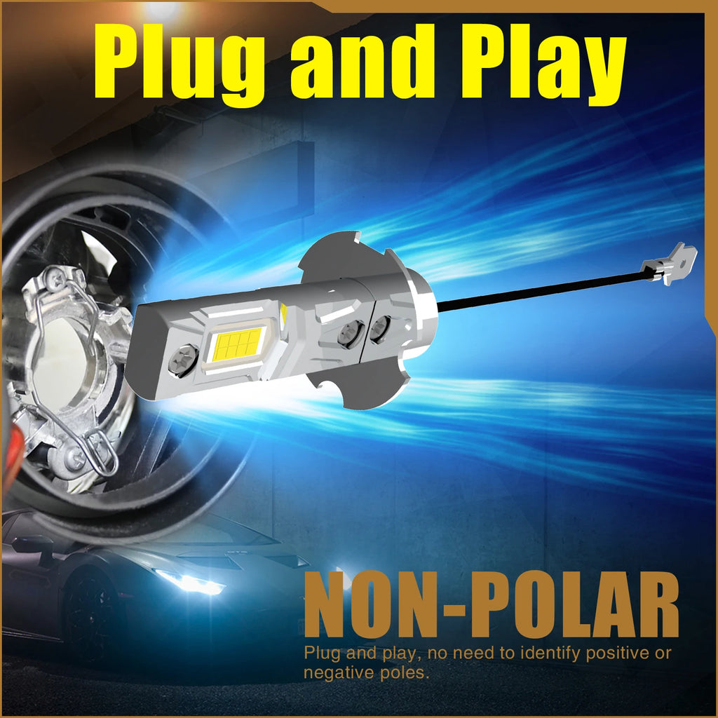 H3 Led Fog Light Canbus Bulb Car Headlight High Power Auto Diode Moto Driving Running Lamp