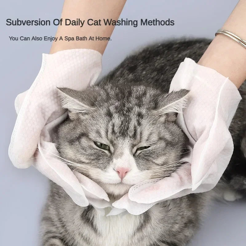 6pcs Pet Disposable Gloves Cat Dog Wipes No Rinse Washing Gloves Grooming Pet Cat Dog Ear Eye Cl - Automotive LED Light