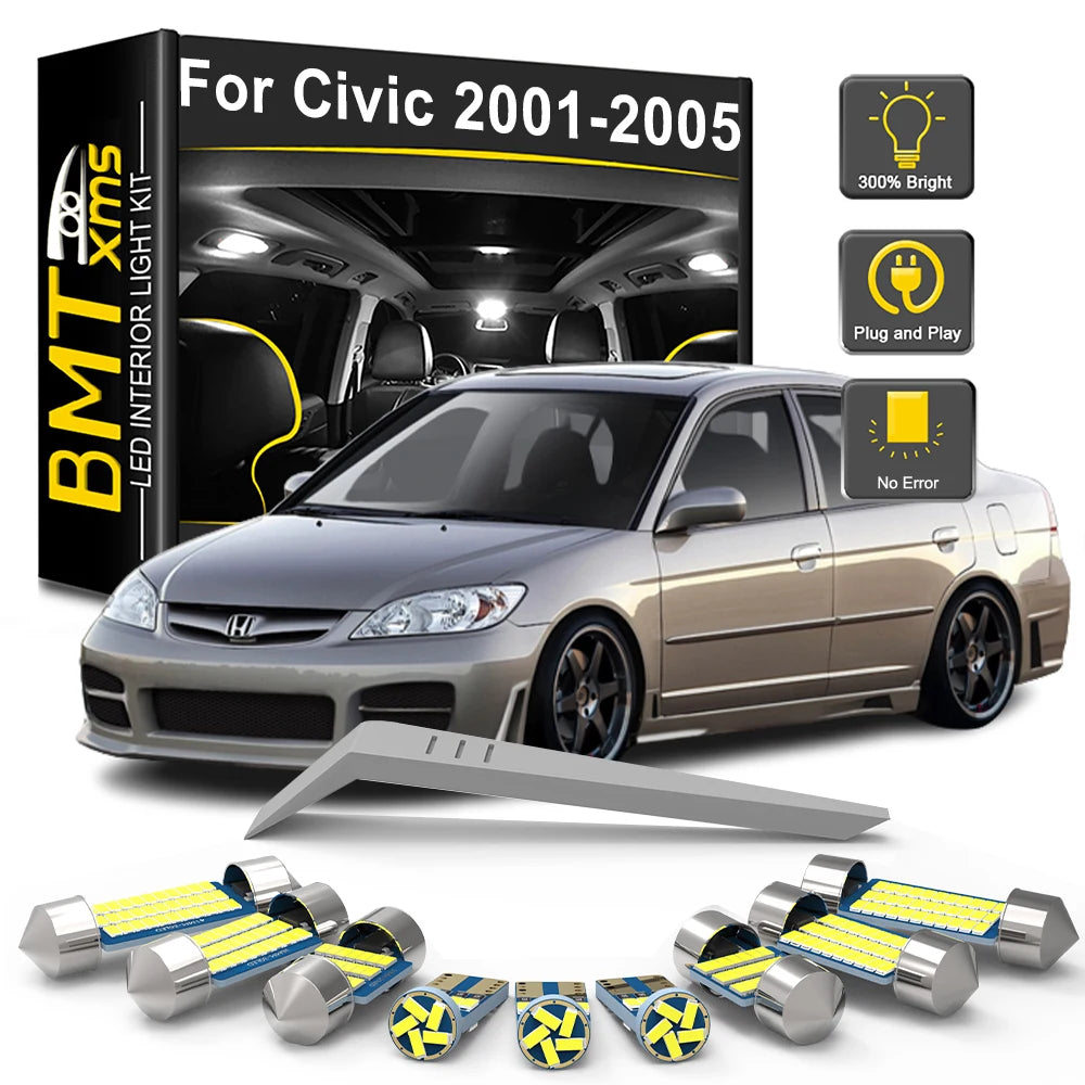 11-Piece LED Interior Light Kit for Honda Civic 7 VII MK7 7th Gen - Canbus Error-Free Bulbs | AUTOKITSHOP