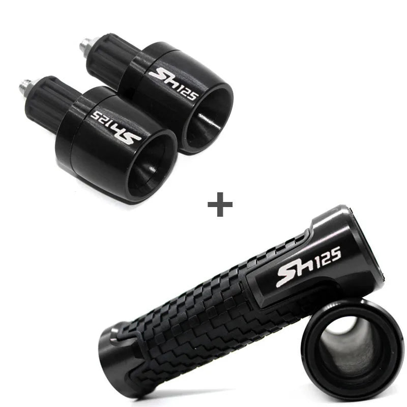 Motorcycle 22mm 7/8" CNC Handlebar Hand Grips Rubber Grip For HONDA SH125 SH125i SH 125 2014 201 - Automotive LED Light