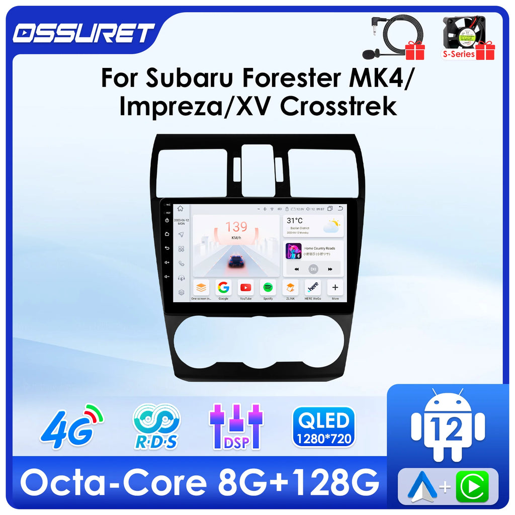 4G DSP Carplay Android 14 Car radio For Subaru Forester MK4 Impreza XV Crosstrek 2012-2014