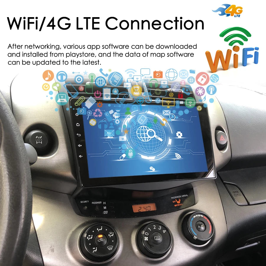 8GB+128GB GPS Navigation Android 14 AI Voice Car Radio Stereo For Toyota RAV4 Rav 4 2006-2