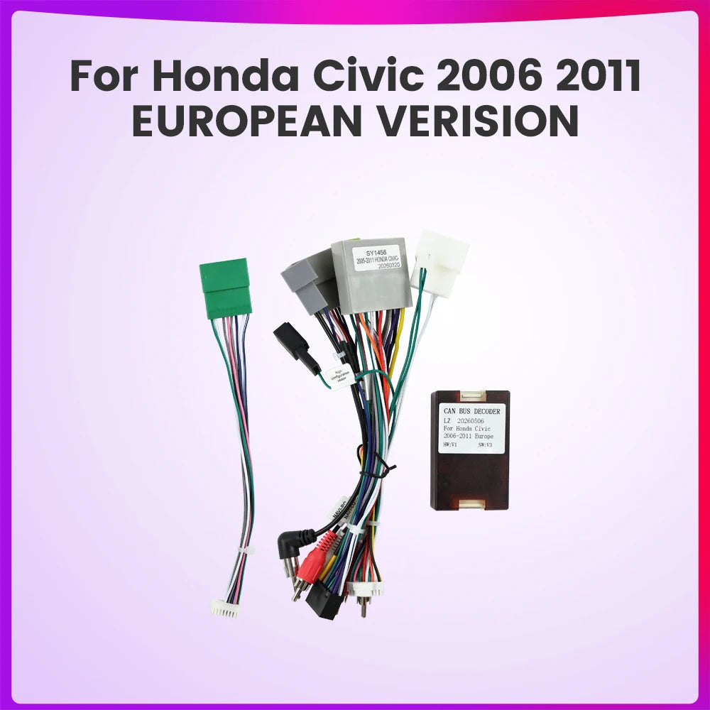 Canbus Box Decoder 16Pin Cable Auto Car Radio Stereo Adaptor Connector Wire Plug Kit For H