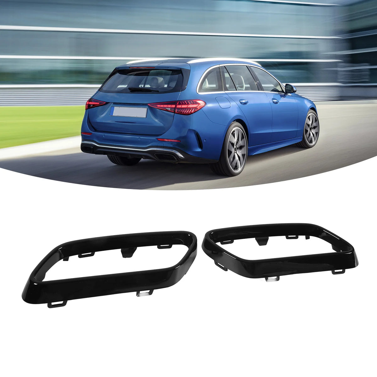 Car Tail Throat Cover Exhaust Tip Cover Exhaust Tip Cover Trims Bezel for Benz C for MG S206 W206 - Automotive LED Light