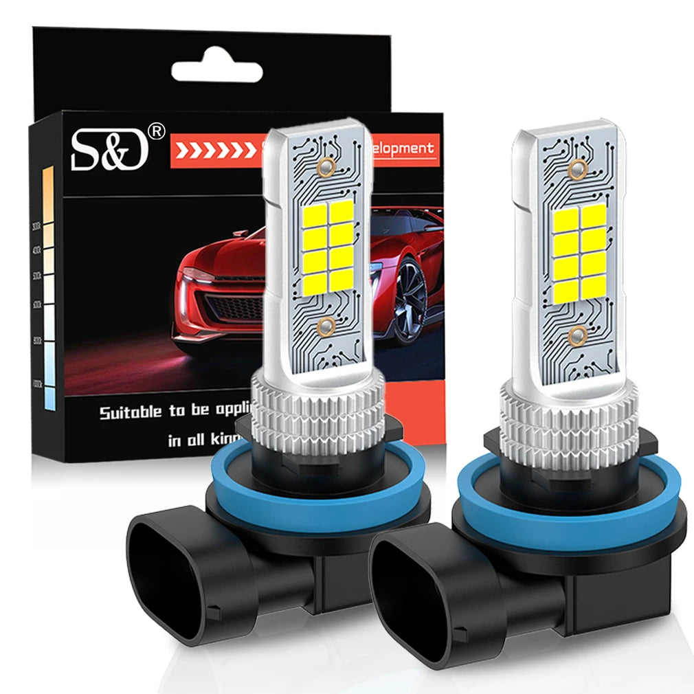 S&D 2pcs H11 H8 LED Light 9005 HB3 9006 HB4 Car Fog Light 15000LM 30W Led Lamp Super Brigh