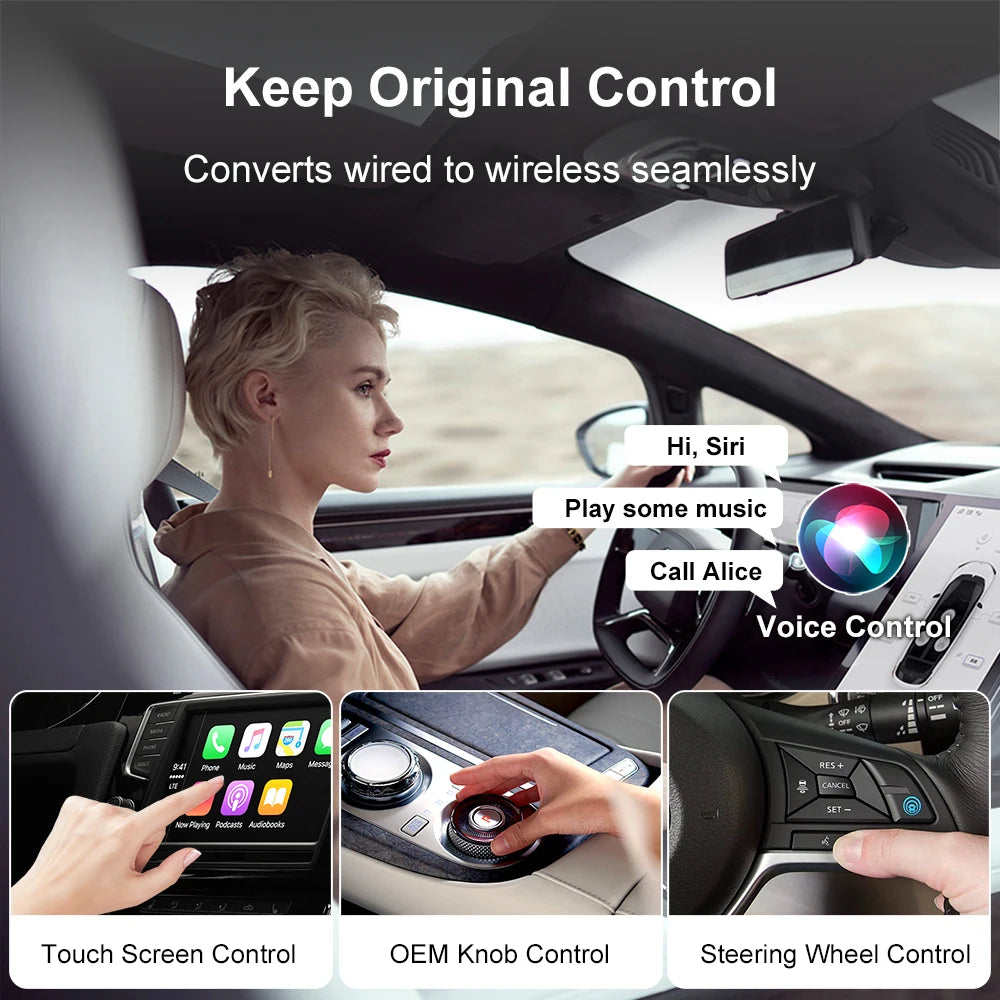 ANYFAR Dual Interface Wireless CarPlay Android Auto Wireless USB TYPE-C Adapter Smart Mini | AUTOKITSHOP