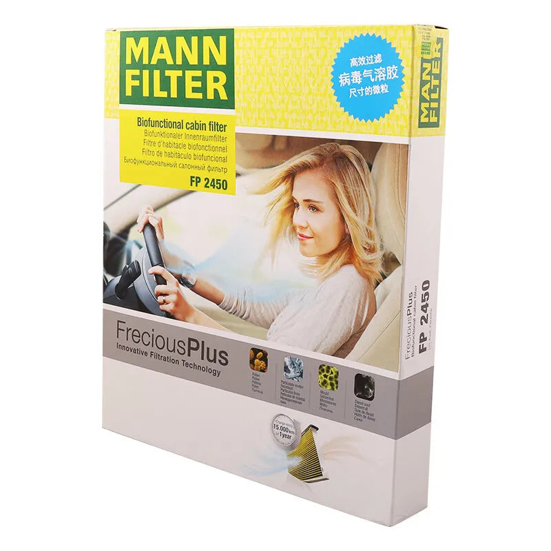 MANN FILTER FP2450 Biofunctional Cabin Filter for AUDI A4L A5 Q5 PORSCHE Efficiently Filte