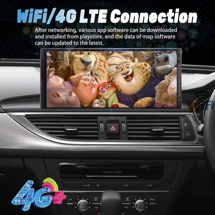 RHD Android 14 Touch Screen For Audi A6 S6 RS6 2012-2019 AHD 9/12.3INCH Carplay Navigation