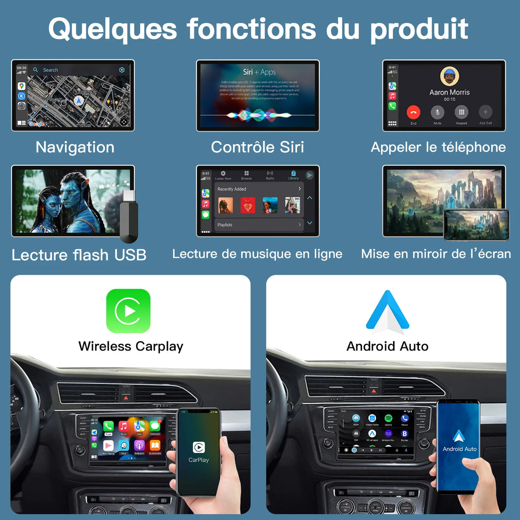 Wireless Carplay Android Auto For VW Volkswagen Golf 7 Tiguan Lamando Magotan Phideon Tera
