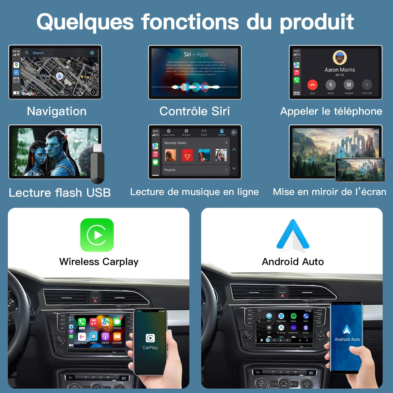 Wireless Carplay Android Auto For VW Volkswagen Golf 7 Tiguan Lamando Magotan Phideon Tera
