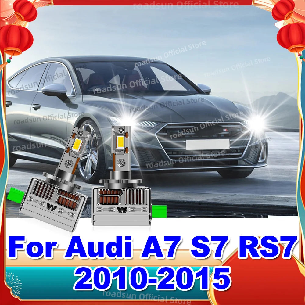 LED Headlight Bulbs 50000LM Auto Xenon Bulbs Replacement Plug&Play For Audi A7 S7 RS7 2010