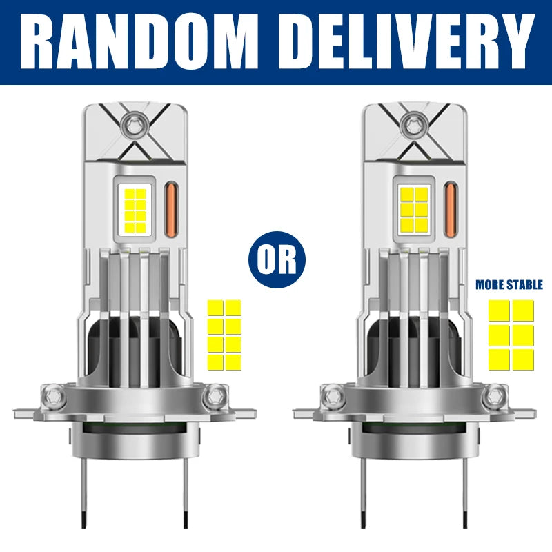 7200W H4 H7 LED CANBUS Light Mini Head Lamp 1:1 Size Wireless H7 Car LED Headlight Bulbs E