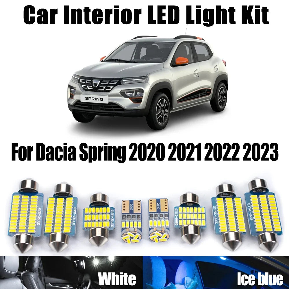 7-Piece LED Interior Light Kit for Dacia Spring - Canbus Error-Free Bulbs | AUTOKITSHOP