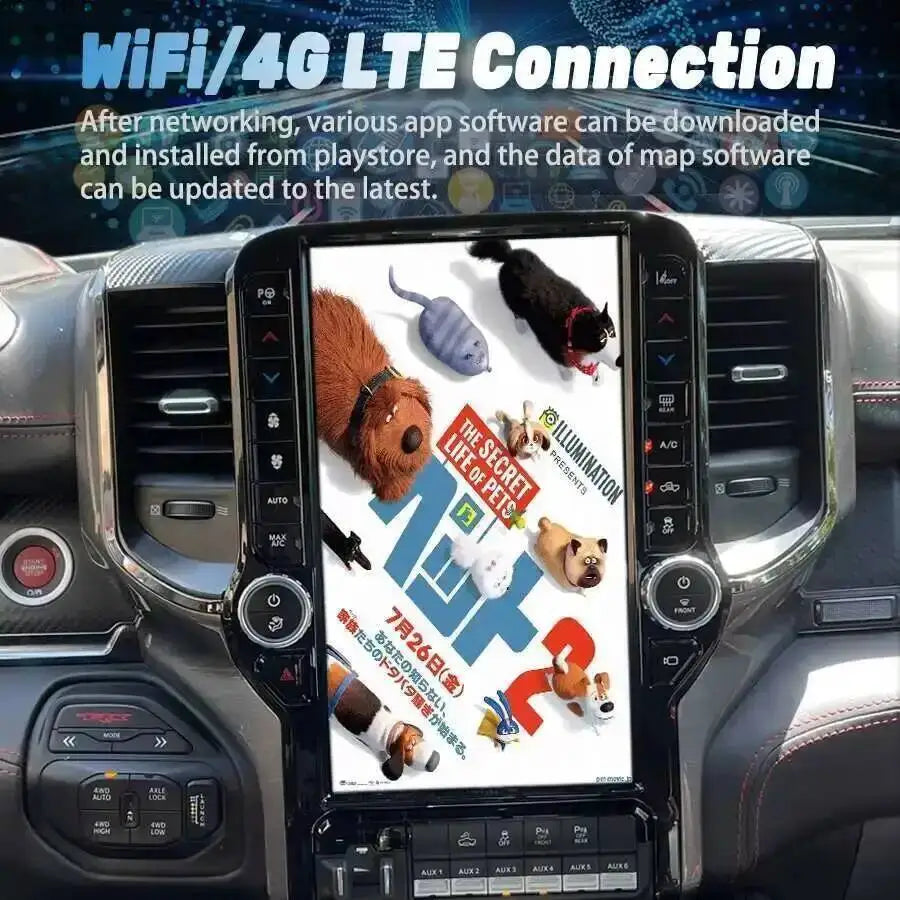 For Dodge Ram 2019-2023 Android Car Radio 13.6inch IPS Screen 2din GPS Carplay Car Multime | AUTOKITSHOP