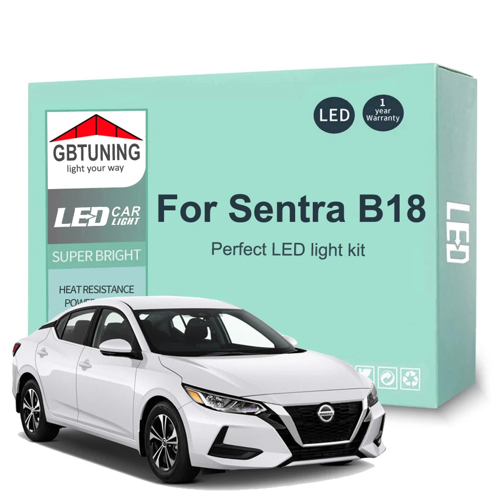 9-Piece LED Interior Light Kit for Nissan Sentra B18 - Canbus Error-Free Bulbs | AUTOKITSHOP