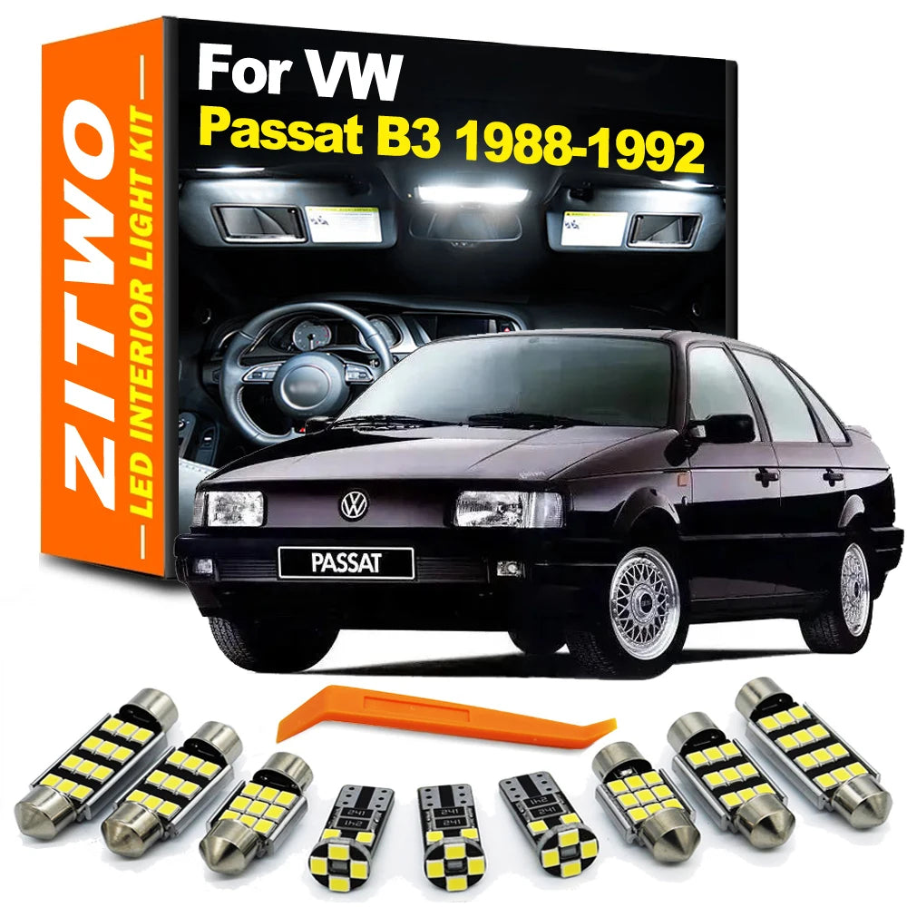 ZITWO 12Pcs LED Interior Light Kit For VW Volkswagen Passat B3 Sedan Variant 1988 1989 1990 1991 1992 Dome Map Reading Bulb